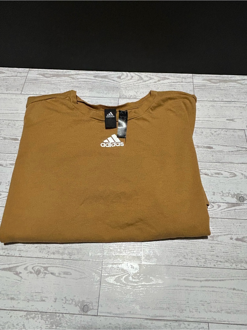 adidas Men’s Crewneck Tee in Mustard Brown